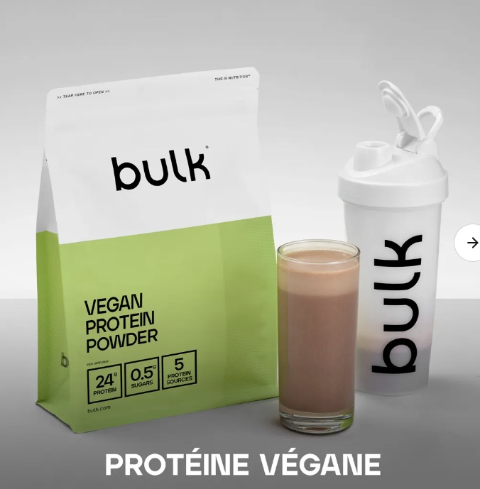 Protéine en poudre Vegan Protein Powder 2.5kg de la marque Bulk