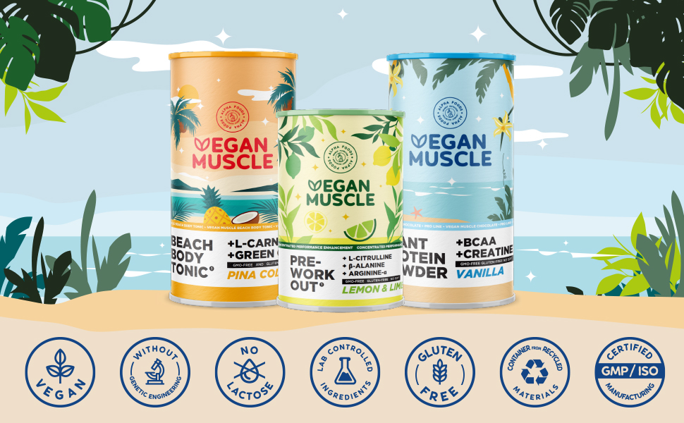 Protéine en poudre Vegan Muscle 1.2kg de la marque Alpha Foods